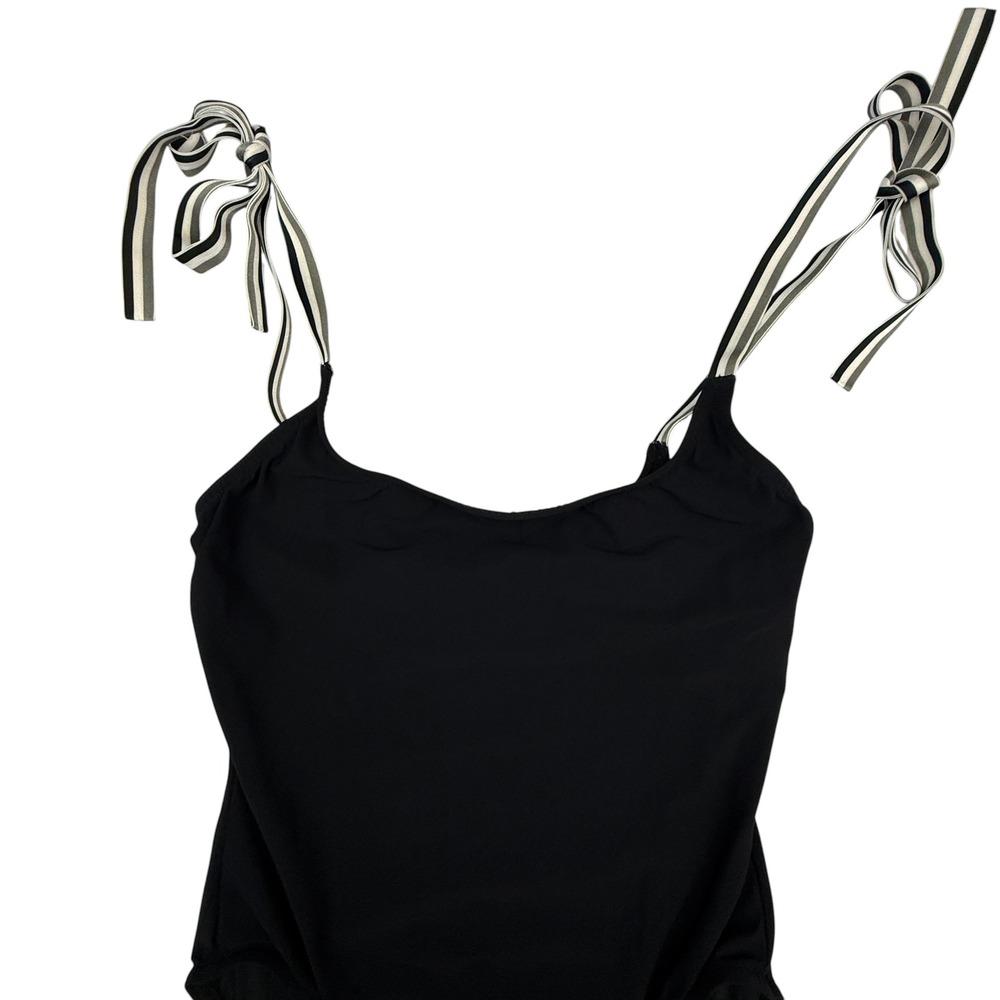 Karla Colletto Swimsuit Women's 8 Black Tie Shoulder One Piece Xtra Life Lycra - Picture 3 of 10